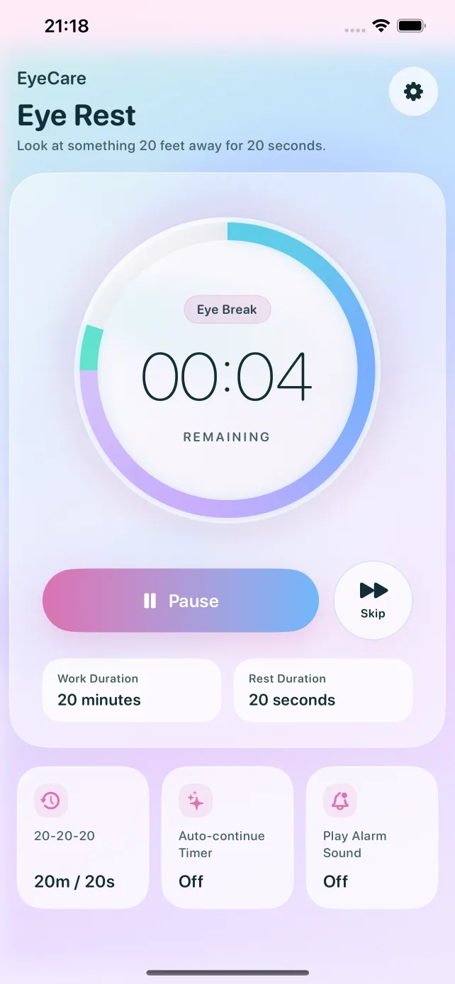 Rest prompt — EyeCare